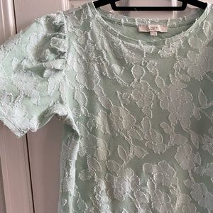 LOFT | Distressed Lace T-Shirt